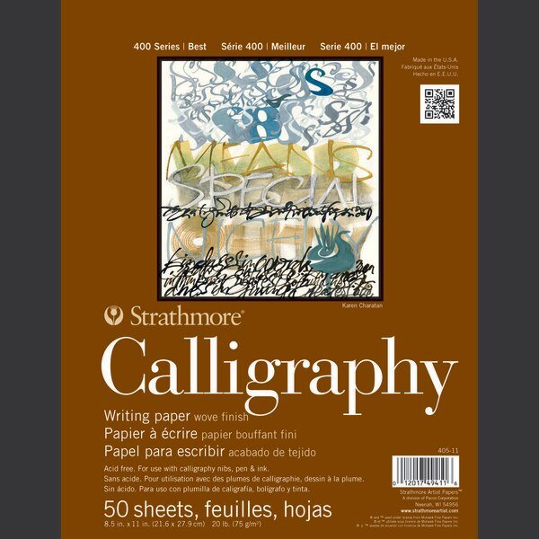 8 12 X 11 Calligraphy Pad 50 Sheets, Strathmore, Mfr#: 405-11-1